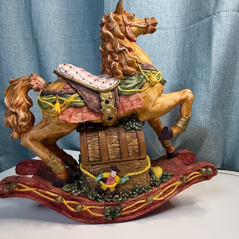 Handcrafted Ceramic Rocking Horse Figurine